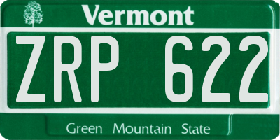 VT license plate ZRP622