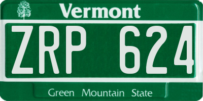 VT license plate ZRP624