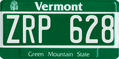 VT license plate ZRP628