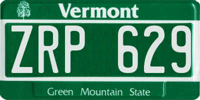 VT license plate ZRP629