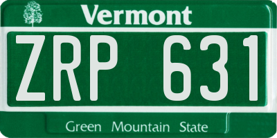 VT license plate ZRP631