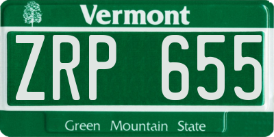 VT license plate ZRP655