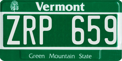 VT license plate ZRP659