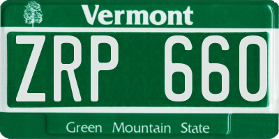 VT license plate ZRP660