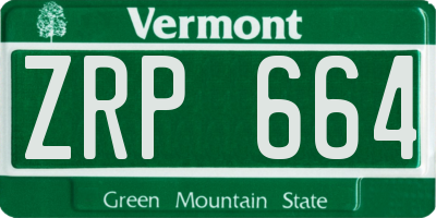 VT license plate ZRP664