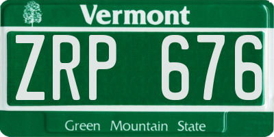 VT license plate ZRP676