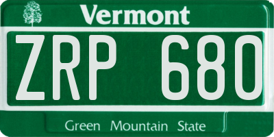 VT license plate ZRP680