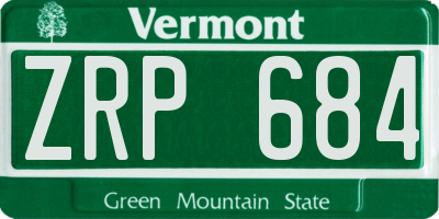 VT license plate ZRP684