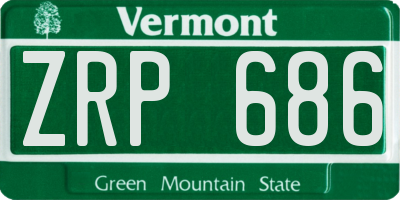 VT license plate ZRP686