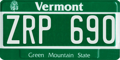 VT license plate ZRP690