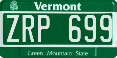 VT license plate ZRP699
