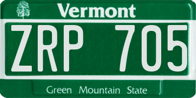 VT license plate ZRP705