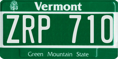 VT license plate ZRP710