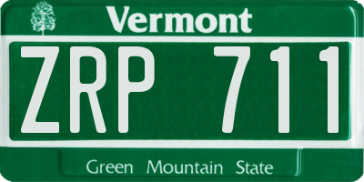 VT license plate ZRP711