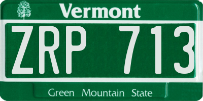 VT license plate ZRP713