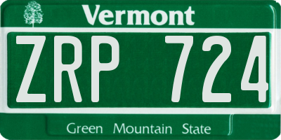 VT license plate ZRP724