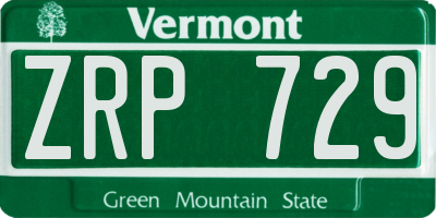 VT license plate ZRP729