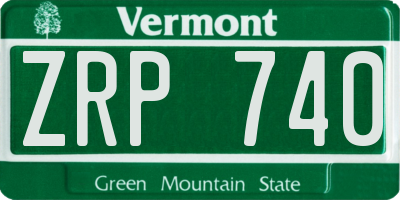 VT license plate ZRP740