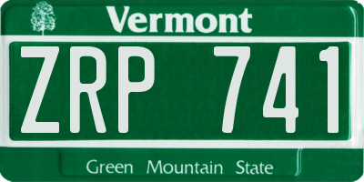 VT license plate ZRP741