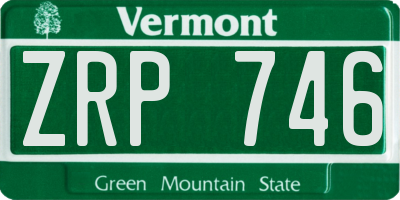 VT license plate ZRP746