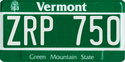 VT license plate ZRP750