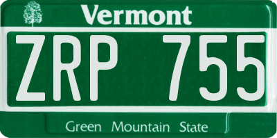 VT license plate ZRP755