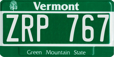 VT license plate ZRP767