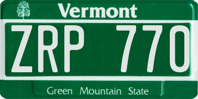 VT license plate ZRP770