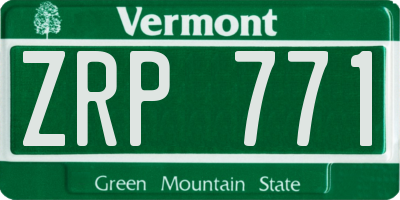VT license plate ZRP771