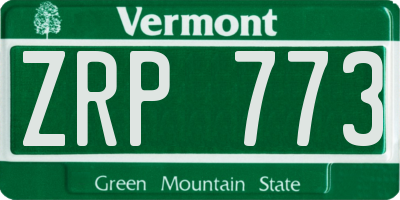 VT license plate ZRP773