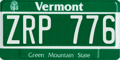 VT license plate ZRP776