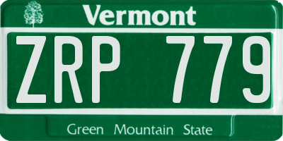 VT license plate ZRP779
