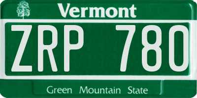 VT license plate ZRP780