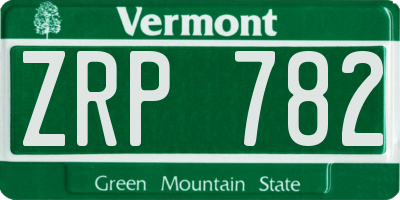 VT license plate ZRP782