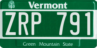 VT license plate ZRP791