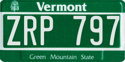 VT license plate ZRP797