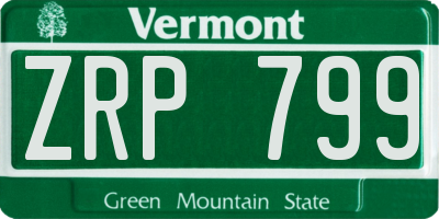 VT license plate ZRP799