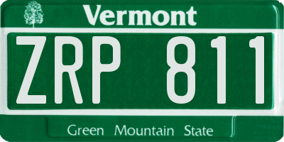 VT license plate ZRP811