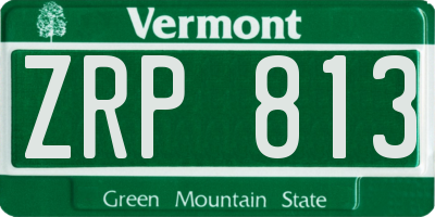 VT license plate ZRP813