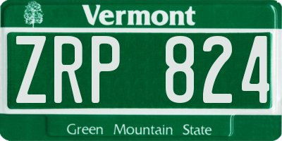 VT license plate ZRP824