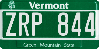 VT license plate ZRP844