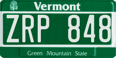 VT license plate ZRP848