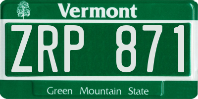 VT license plate ZRP871