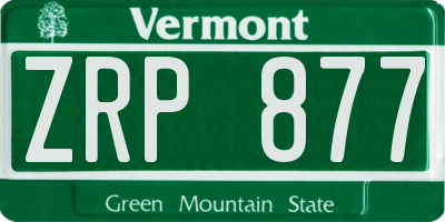 VT license plate ZRP877