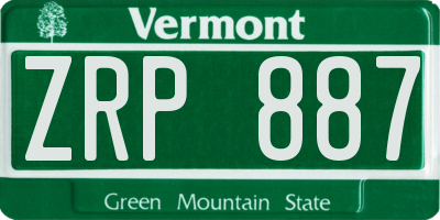 VT license plate ZRP887