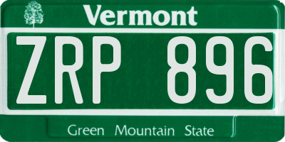 VT license plate ZRP896