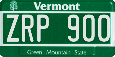 VT license plate ZRP900