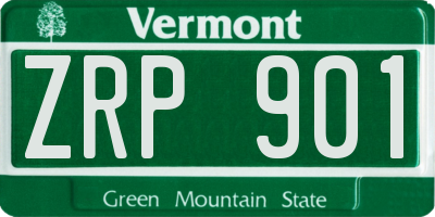 VT license plate ZRP901