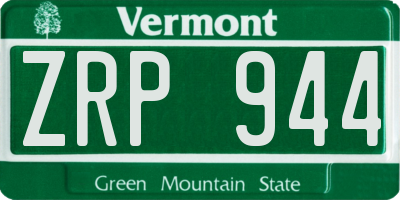 VT license plate ZRP944