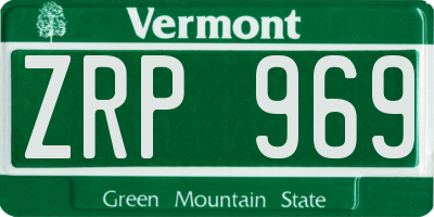 VT license plate ZRP969